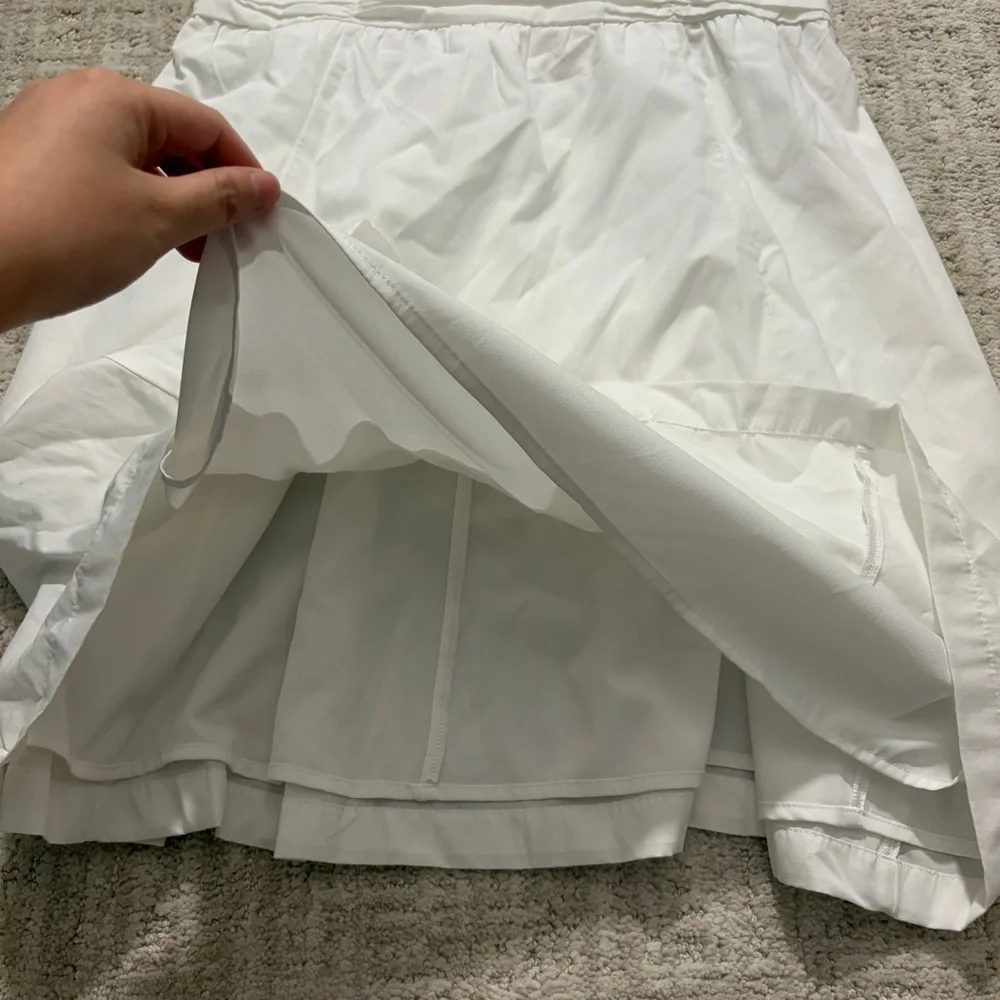 Abercrombie girls white ruched cotton blend poplin sleeveless dress BNWT